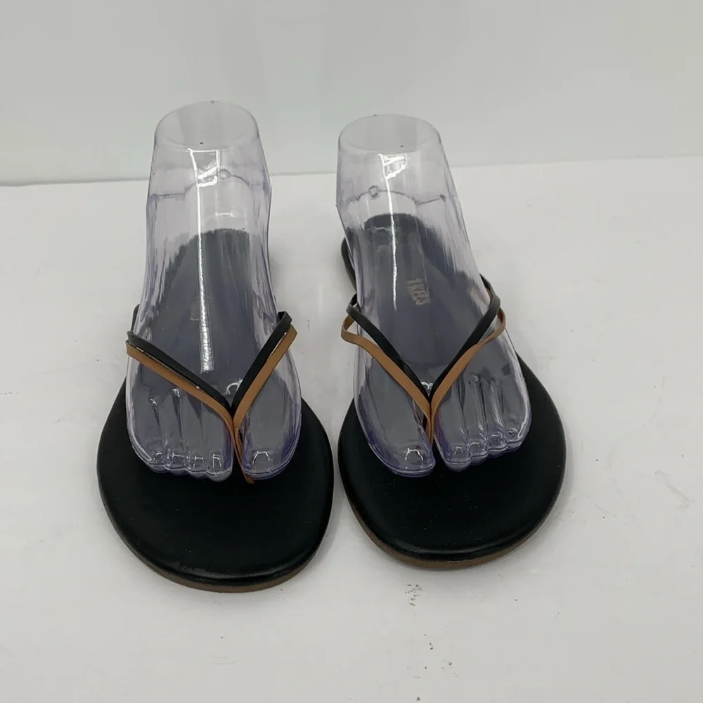 TKEES Duos thong flip flop thong Brazil shoe sandals black brown thin 41 10